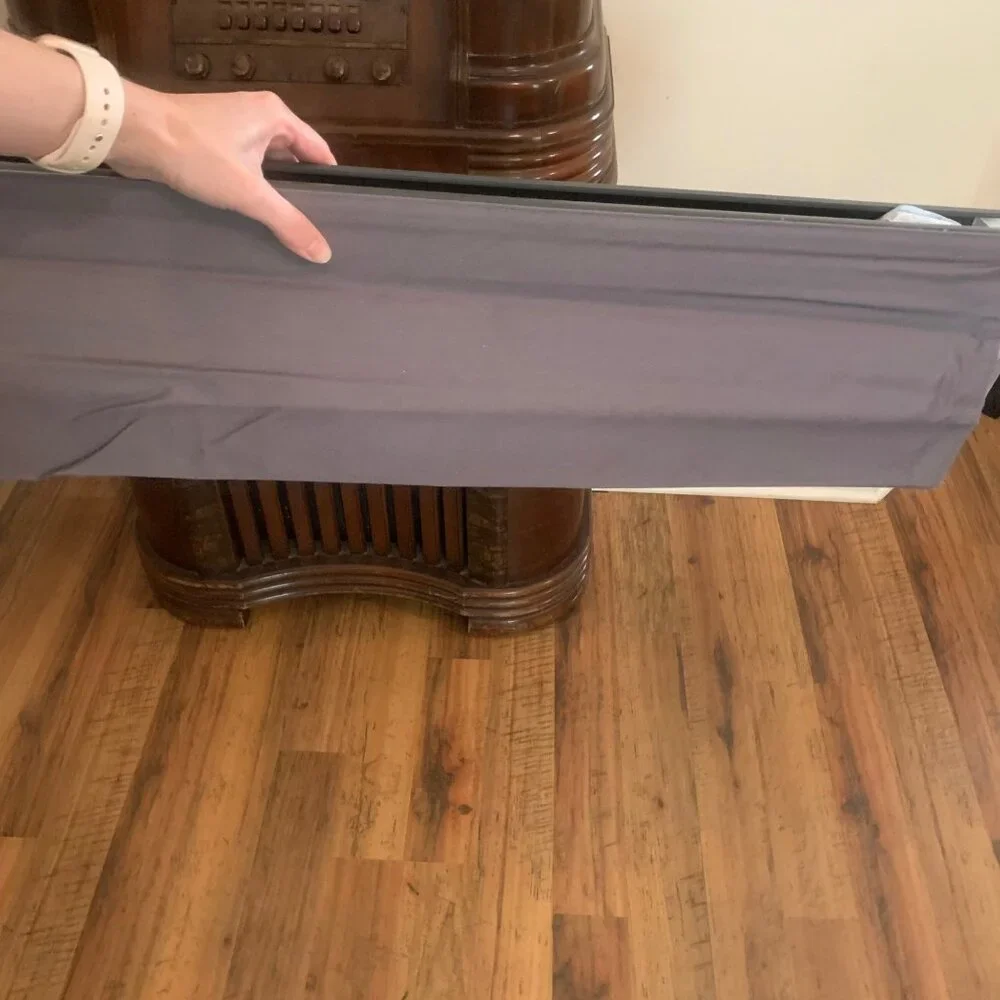 Real Simple Gray Cordless Blackout Energy-Efficient Cotton Roman Shade 32 in. W